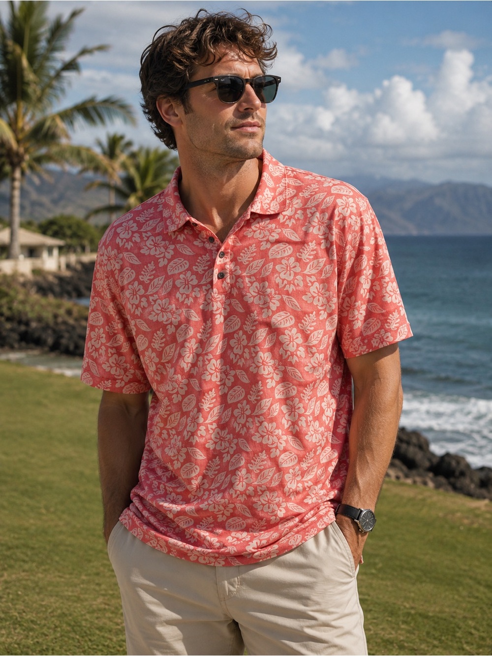 Ben Hogan Performance Golf Polo - Aloha print - men’s 3XL - NTW